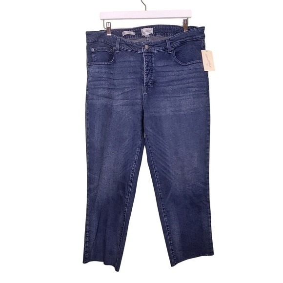 Universal Thread Denim - Universal Thread Mid Rise 80s Slim Dark Wash Denim Frayed Raw Hem Grunge 17